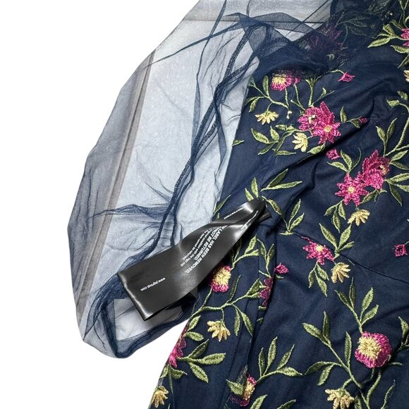 JS Collections Dress Evelyn Illusion Midi floral blue size 10 NEW - Picture 13 of 14